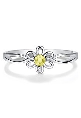 very nice silver flower November baby birthstone ring